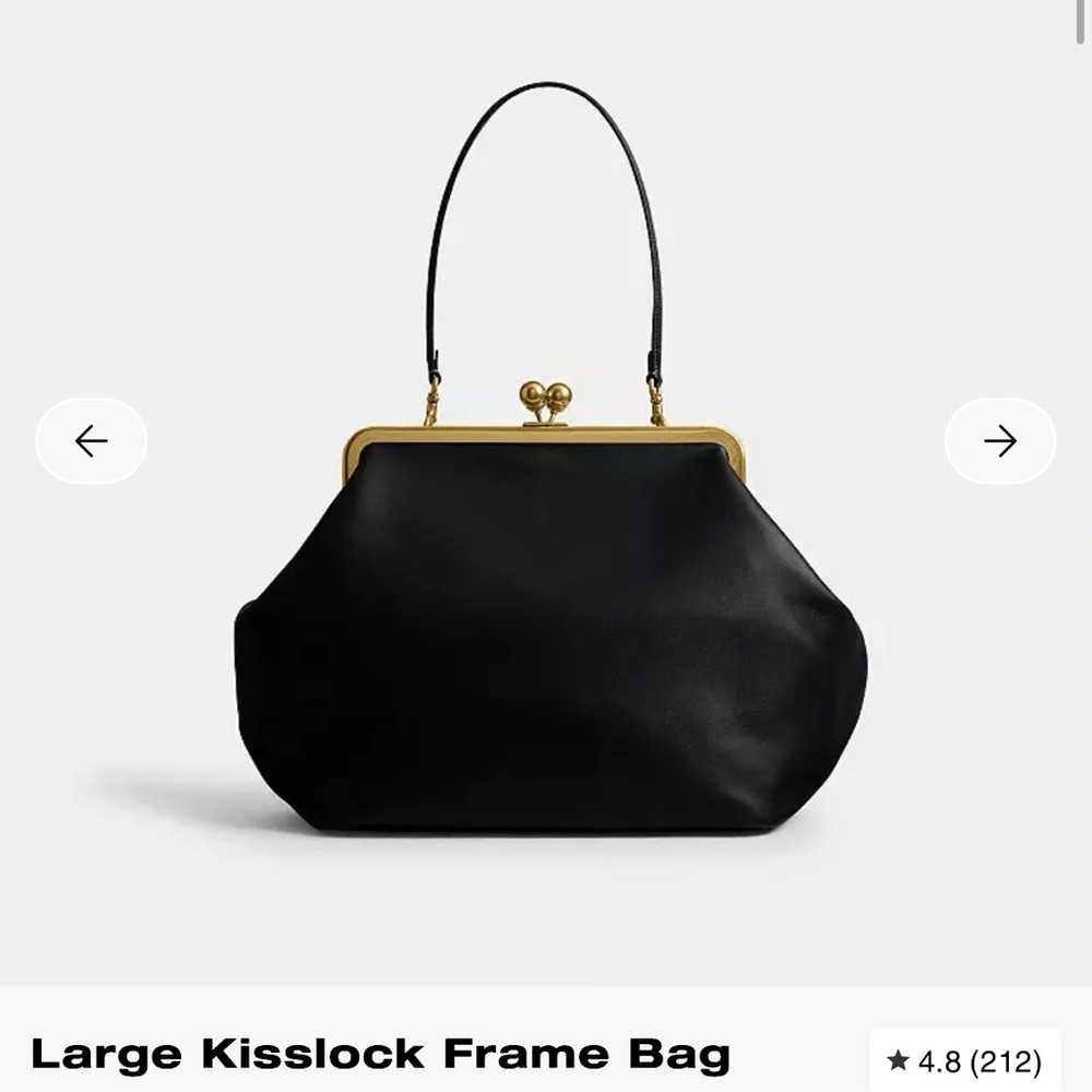 Coach Black Kisslock Frame Clutch NWT, full box and packaging .